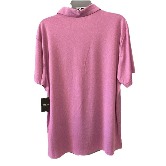 London Fog Men's Poly Textured Space Dye Polo Large Iris NWT - Picture 3 of 5